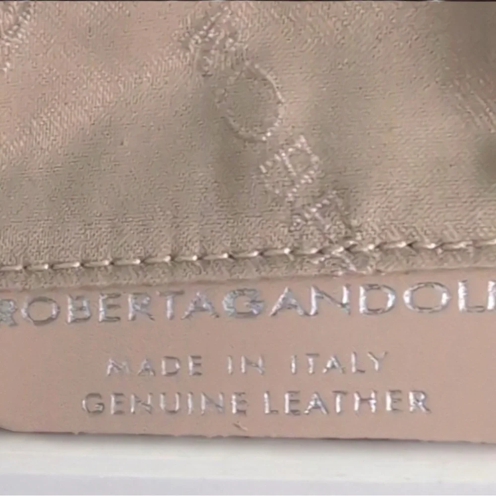 Roberta Gandolfi Leather Shoulder Bag Silver/Tan